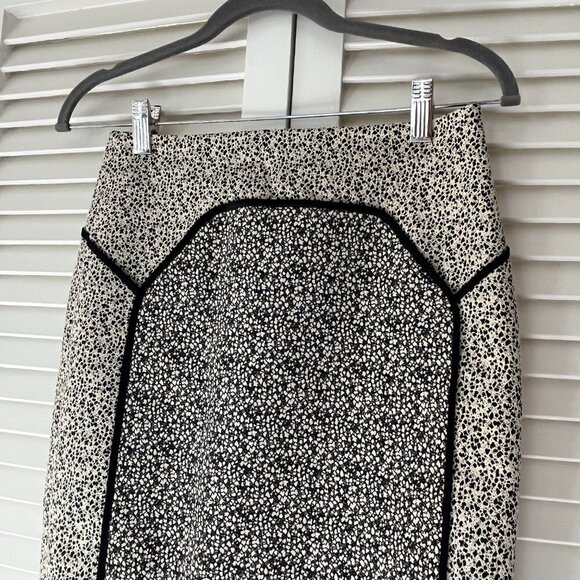 HALSTON HERITAGE 2 DOTTED JACQUARD PENCIL STRETCH SKIRT KHAKI MULTI - Picture 4 of 12